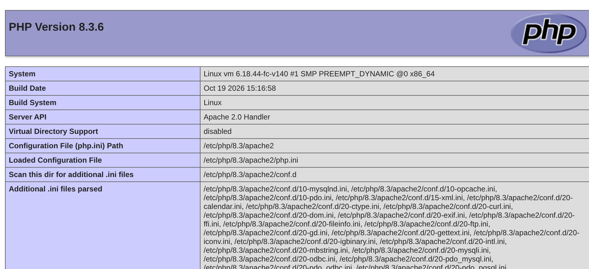 Browser output