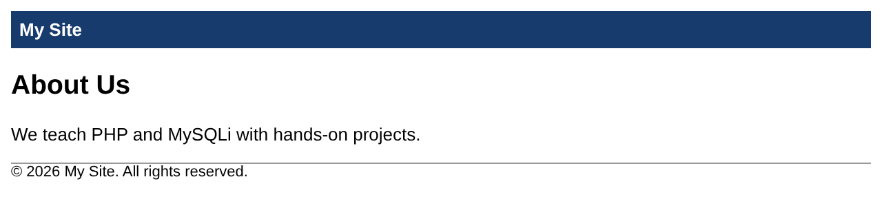 Browser output