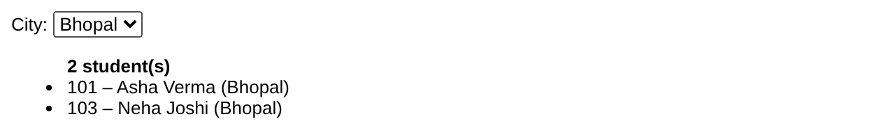 Browser output