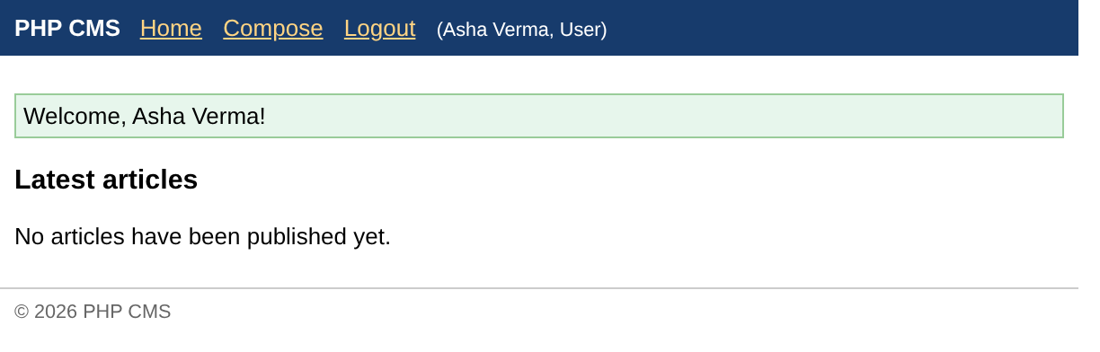 Browser output