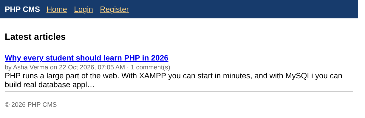 Browser output